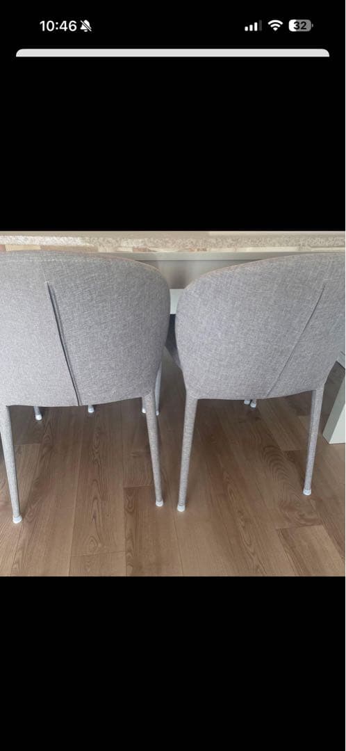 グレー ファブリック ダイニングチェア 1脚① canow_kmr-031